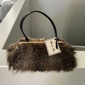 Glenda Gies “Jackie” Raccoon Faux Fur Handbag NEW Showstopper